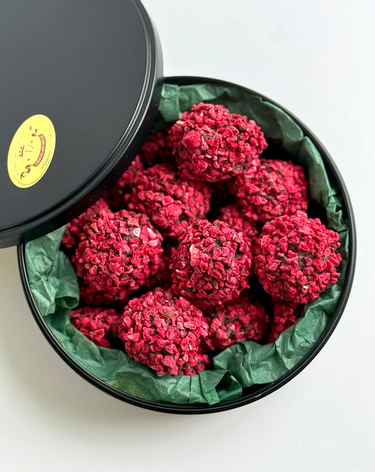 Triufeliai su liofilizuotomis avietėmis, 170 gr.