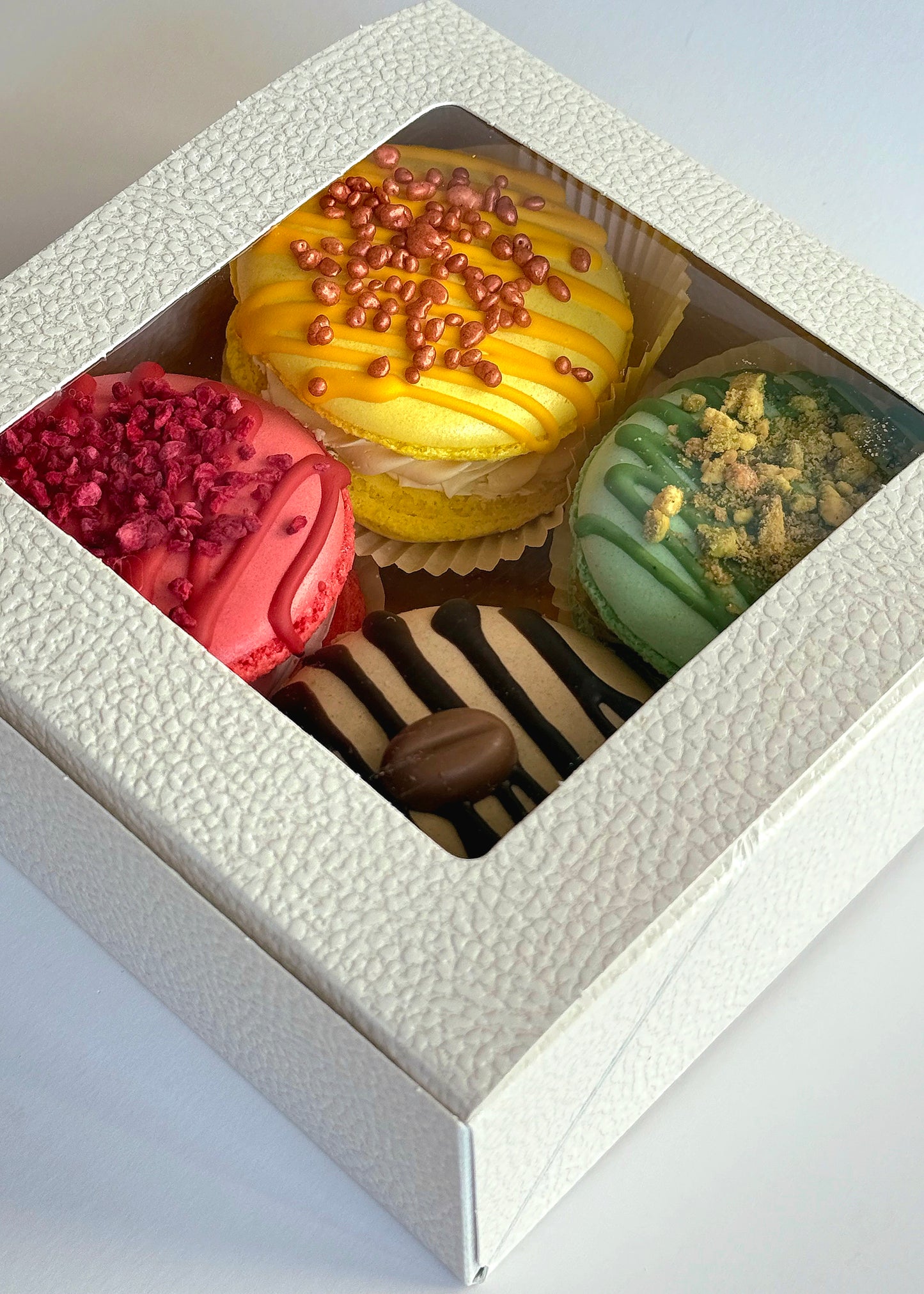 Macarons dėžutė, 4 vnt., 380 g.