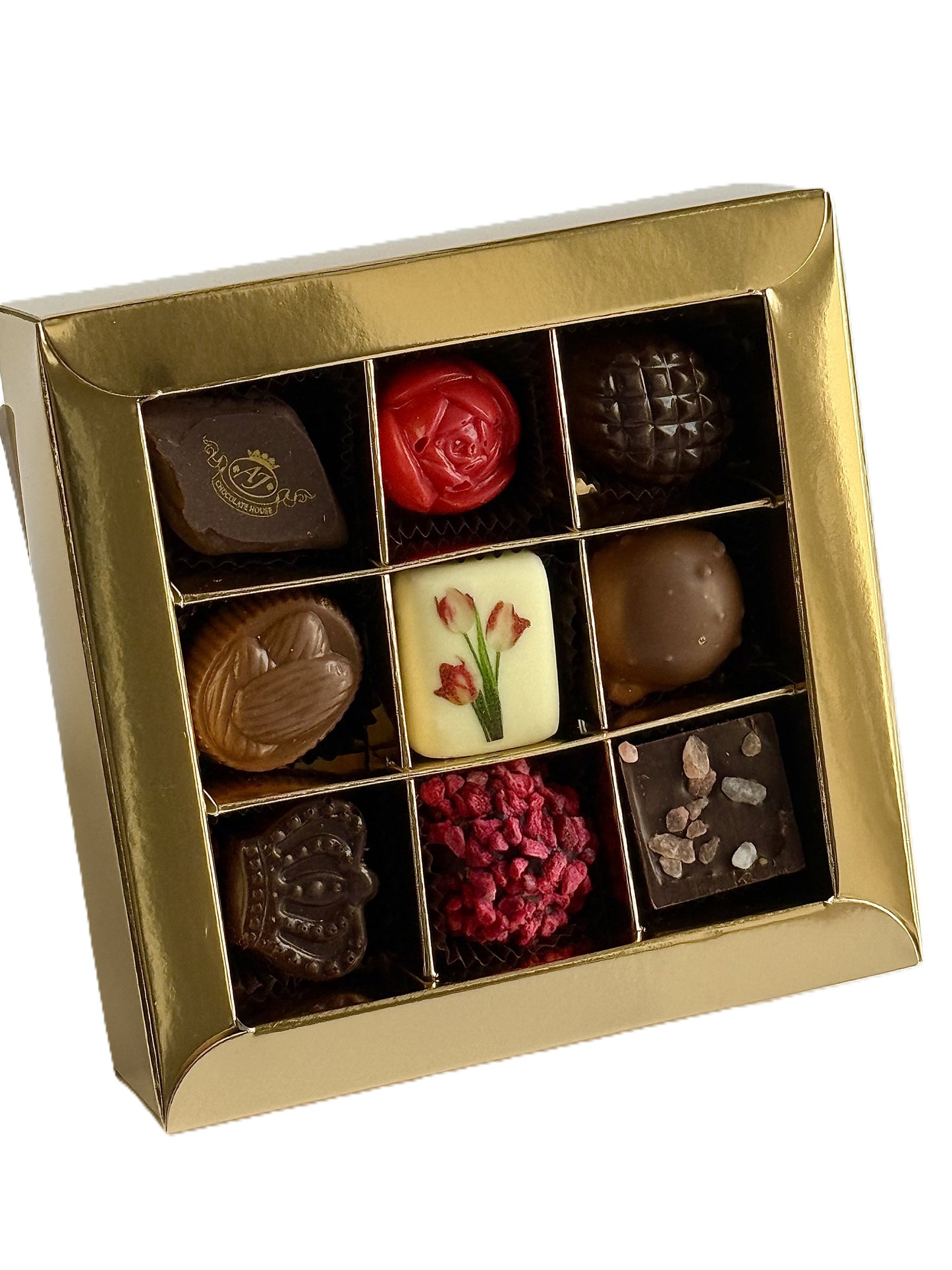 Šokoladinių saldainių asorti dėžutėje "Širdelė", 120 g.