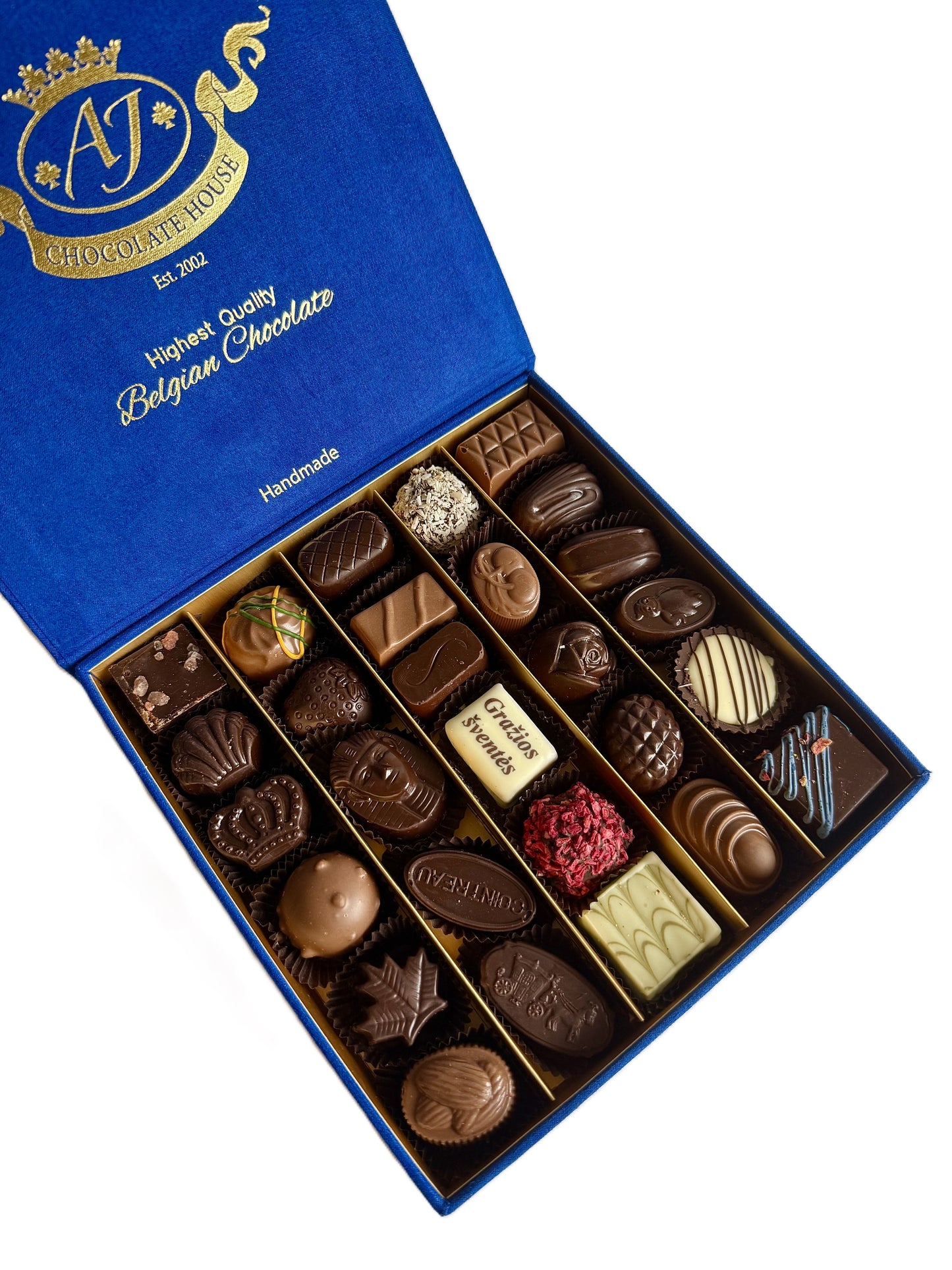 Rankų darbo saldainiai su užrašu "Gražios šventės", 350 g