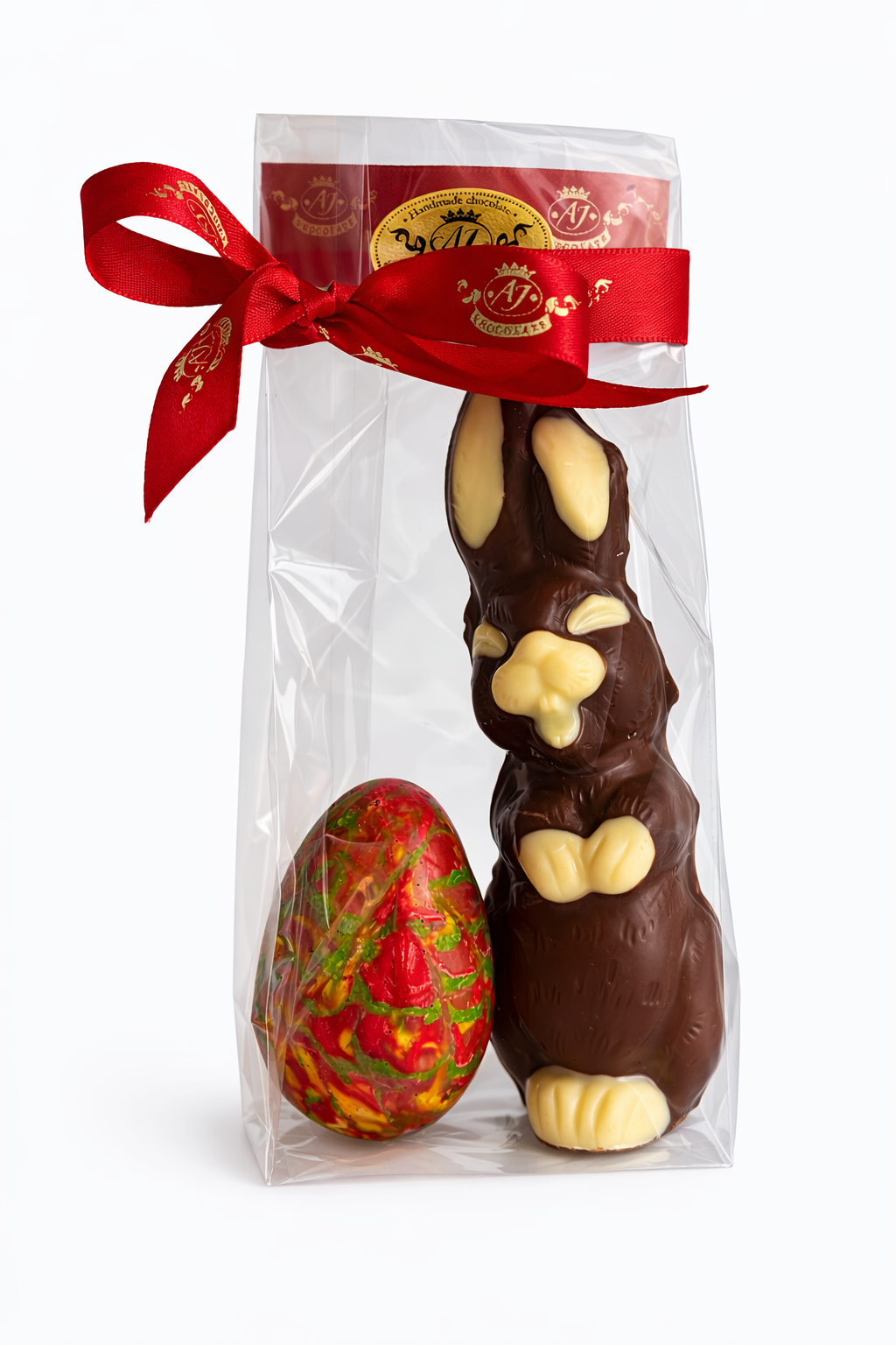 Velykų šokoladinis kiškis su margučiu, 170g.