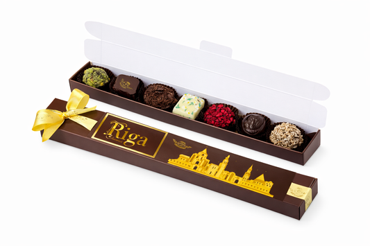 Įvairių šokoladinių saldainių dėžutė "Riga" 9 vnt, 130 g.