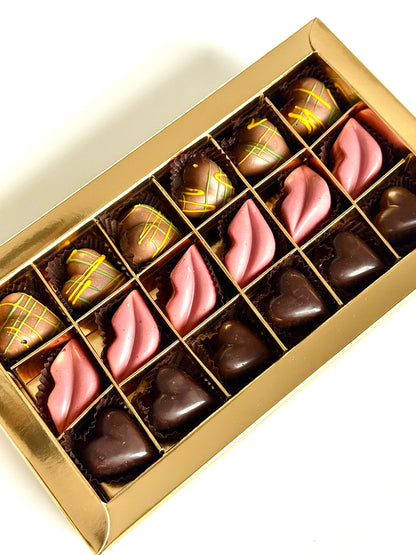 Rankų darbo saldainiai "Lūpos ir širdelės", 200 gr.