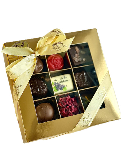 Velykinis saldainių asorti, auksinė dėžutė 120 gr.