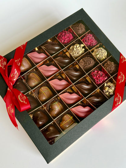 Belgiškų saldainių asorti "Lūpos ir širdelės", 330 gr.