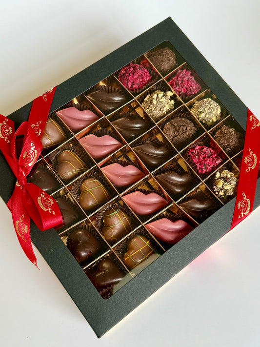 Belgiškų saldainių asorti "Lūpos ir širdelės", 330 gr.