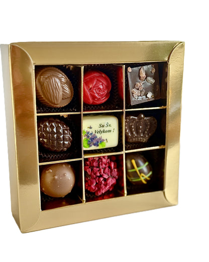 Velykinis saldainių asorti, auksinė dėžutė 120 gr.