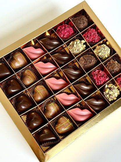 Belgiškų saldainių asorti "Lūpos ir širdelės", 330 gr.