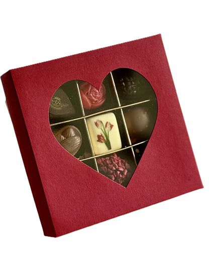 Šokoladinių saldainių asorti dėžutėje "Širdelė", 120 g.