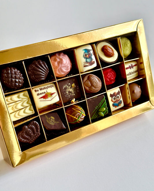Su Mokytojų diena! Rankų darbo šokoladiniai saldainiai, 260 gr.