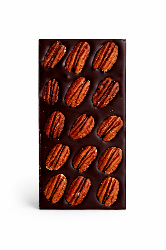 Juodasis šokoladas su pekano riešutais, 120 g