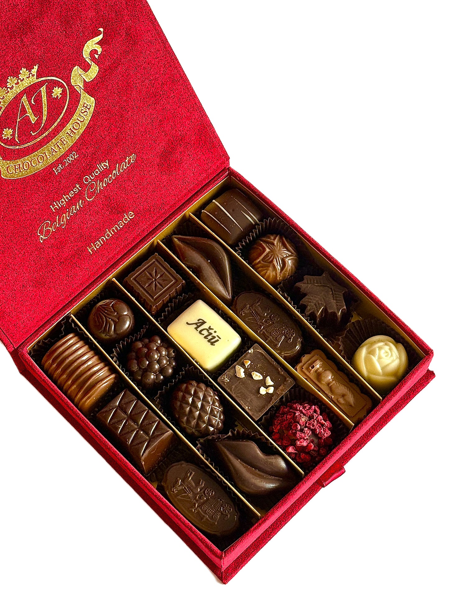 Prabangi maža šokoladinių saldainių dėžutė "AČIŪ", 250 g