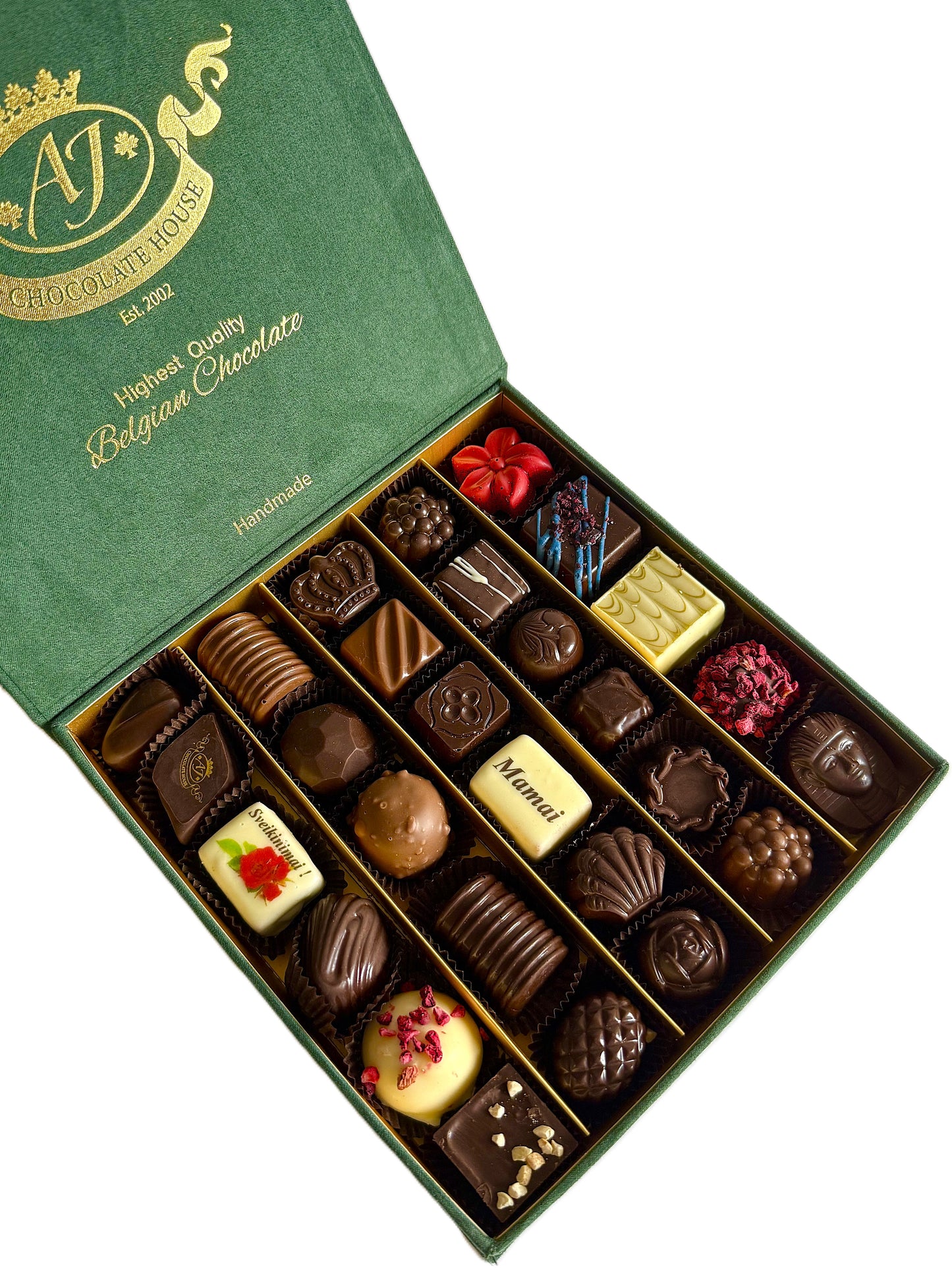 Prabangi vidutinė šokoladinių saldainių dėžutė "MAMAI", 350 g + DOVANA šokoladinis atvirukas SVEIKINU